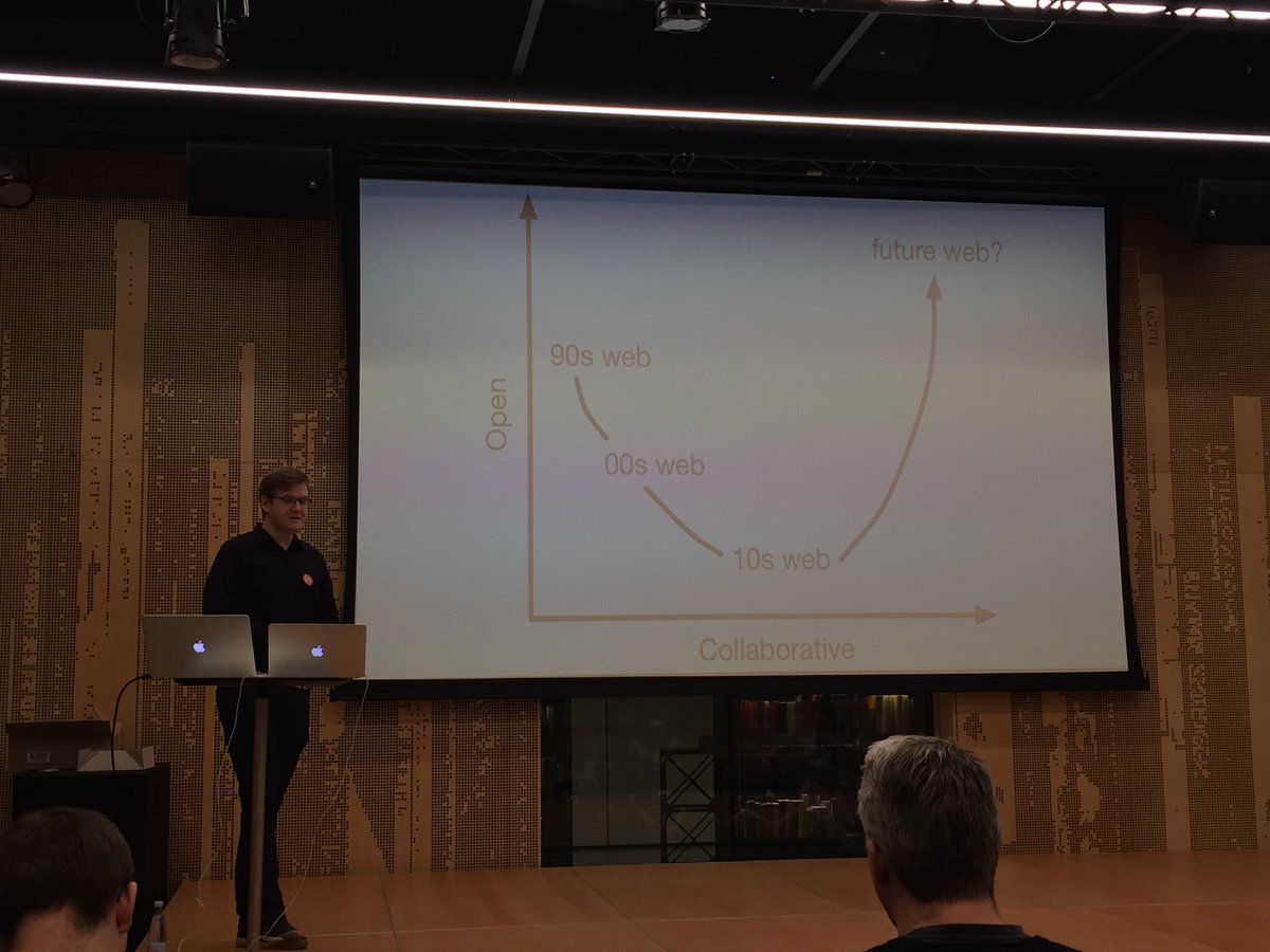 raedle's tweet photo. @cklokmose is giving a talk on reimagining software on the Web with #Webstrates at @Dokk1Aarhus #dcaarhus Drupal Camp Aarhus 2017 https://t.co/HDQ2MFto81