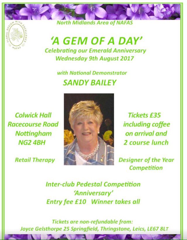 Come and celebrate with us on Wed 9 Aug #flowers #nafas_flowers #flowerarranging #demo #Nottingham <a href="/nottm_events/">What's On Nottingham</a>