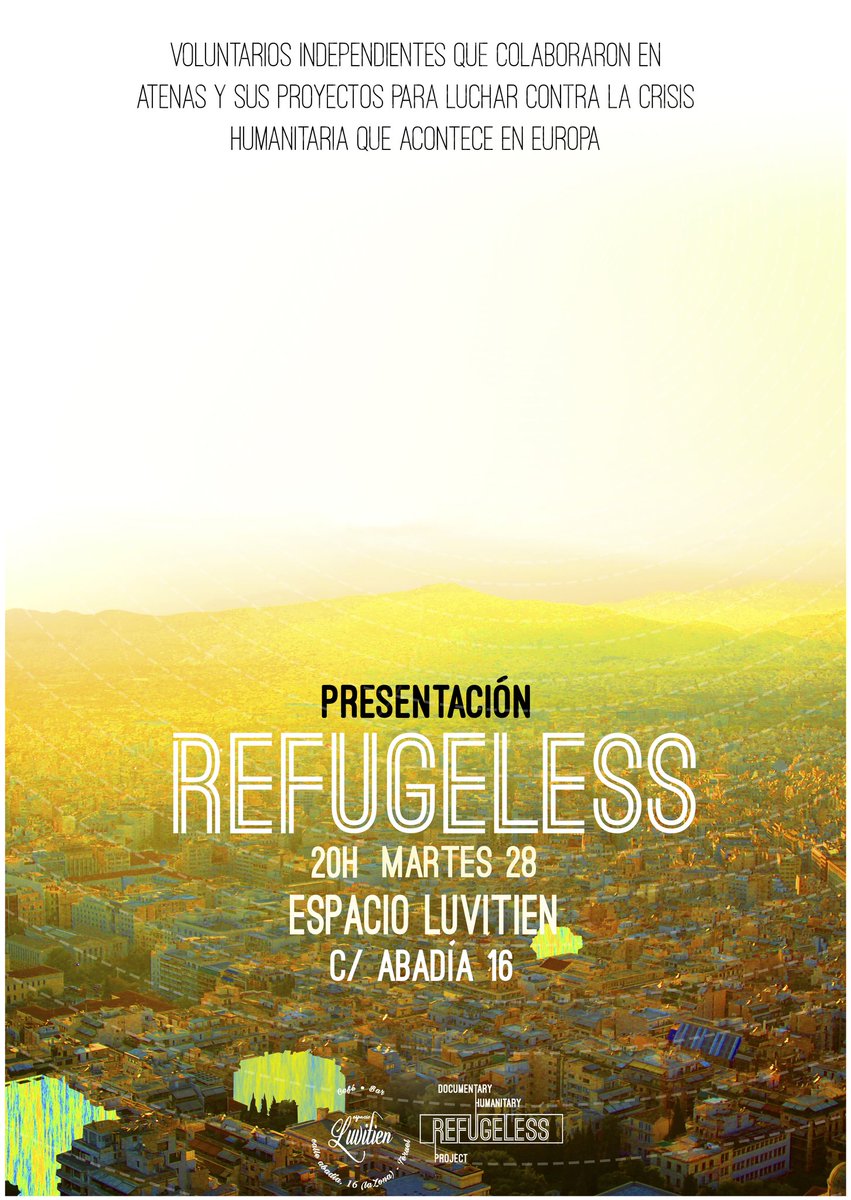 refugeless's tweet photo. El martes en Teruel, tenemos nuetra ultima cita en Aragon. Ven a conocernos #refugelessontheroad @EvaSeros @JoseMarner https://t.co/vdhe1fpYpi