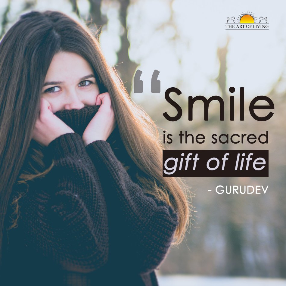 ArtofLiving's tweet photo. When you wake up every morning, look into a mirror and give yourself a good smile.#Smile is the sacred gift of life.
- Gurudev @SriSri #QOTD https://t.co/vJ2H2pOp5f