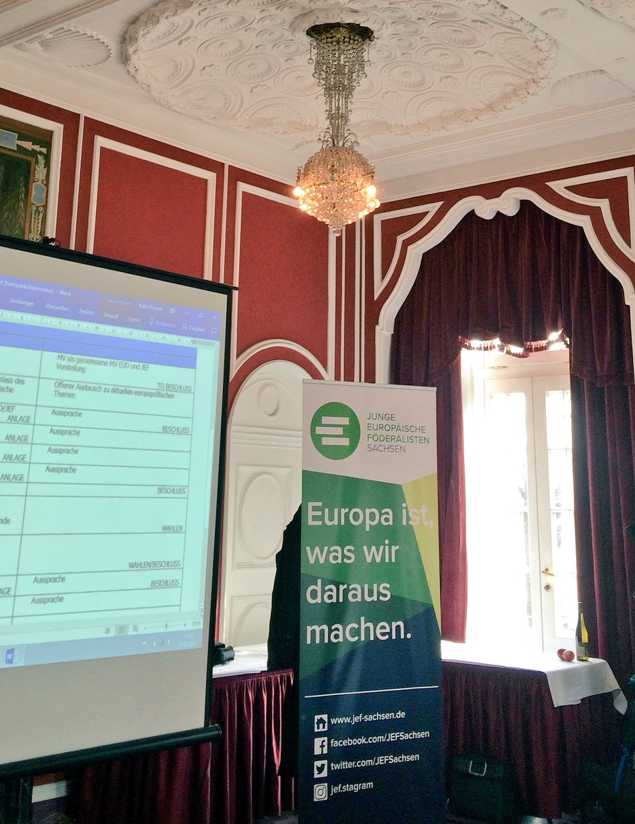 Mitgliederversammlung <a href="/JEFSachsen/">JEF Sachsen</a> und <a href="/EuropaUnionDE/">@europaunion.bsky.social</a> Sachsen! Freuen uns, dass @MartinLuckert hier ist! #JEF #EU60