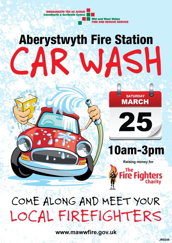 Let a Firefighter wash you car at Aberystwyth Fire Station on March 25th ow.ly/GkvN309JLaV #Aberystwyth
