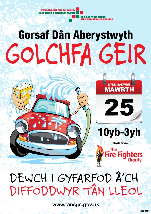 Gadewch Ymladdwr Tân golchi eich car yng Ngorsaf Dân Aberystwyth HEDDIW ow.ly/vH0l309JL5c