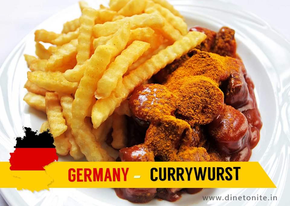 #Germany #Currywurst thrilled yourmind?Findmore #exoticfoods nd saveupto20%with Dinetonite #onlinerestaurantbookings goo.gl/slGw4d