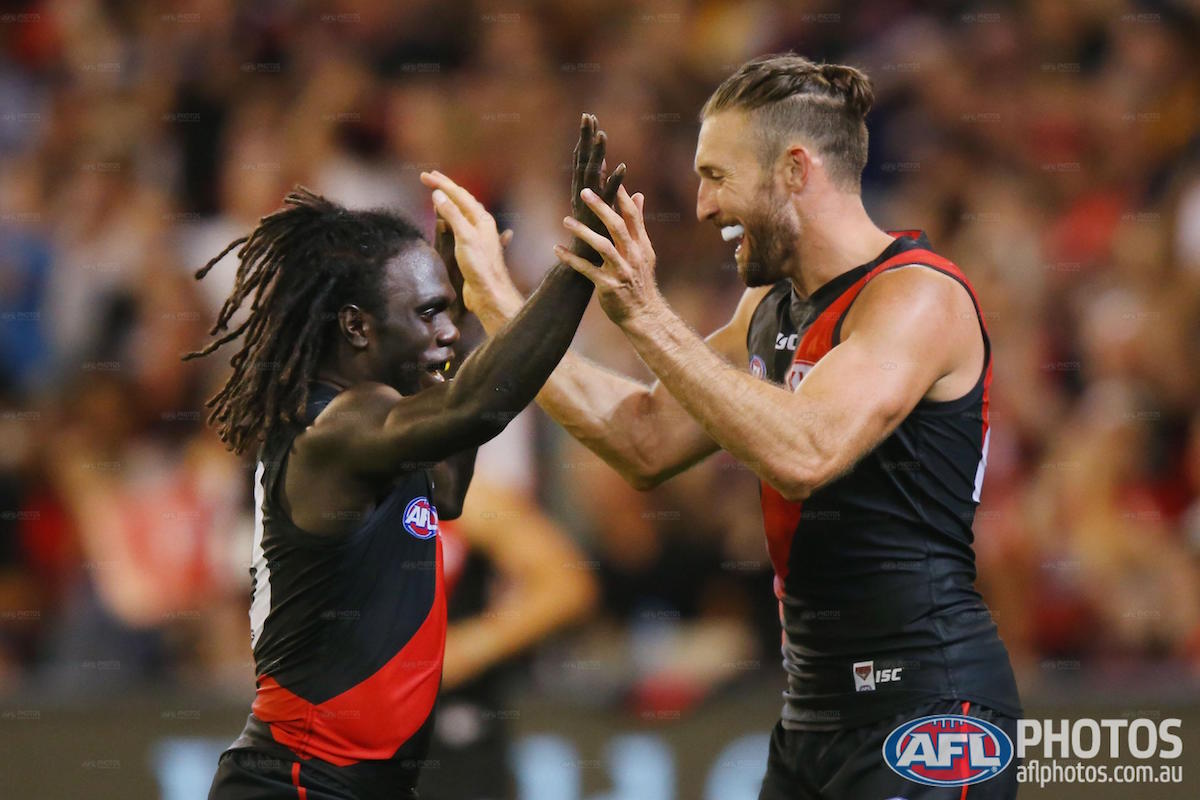 AFL's tweet photo. FT: @EssendonFC 17.14 (116) def @HawthornFC 12.19 (91). The Bombers are back. #AFLDonsHawks https://t.co/i2Vf3GUCZV