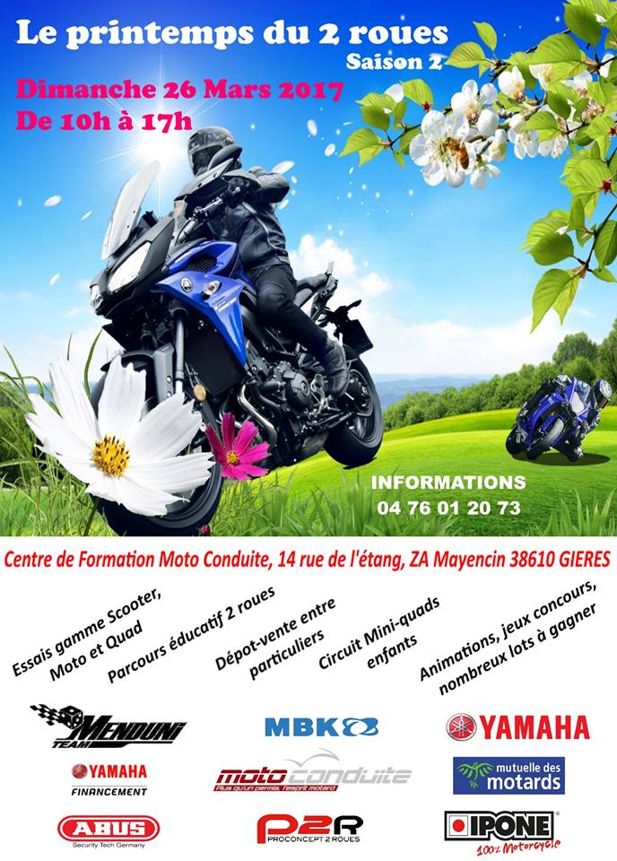 A nos amis Grenoblois &amp; périphéries, l’événement Le printemps du 2 roues , c'est ce week-end :) ! #P2R #partenariat
#printempsdu2roues