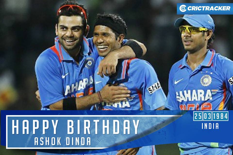 Indian speedster Ashok Dinda is celebrating his 33rd birthday today. Wishing him a very happy birthday. 