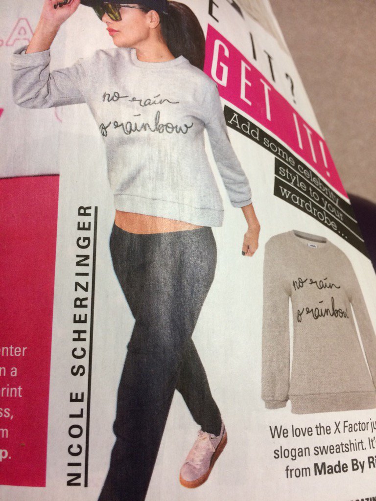 Ohh just spotted <a href="/NicoleScherzy/">Nicole Scherzinger</a> wearing our <a href="/MaggiesCentres/">Maggie's Centres</a> sweatshirt in new! Magazine