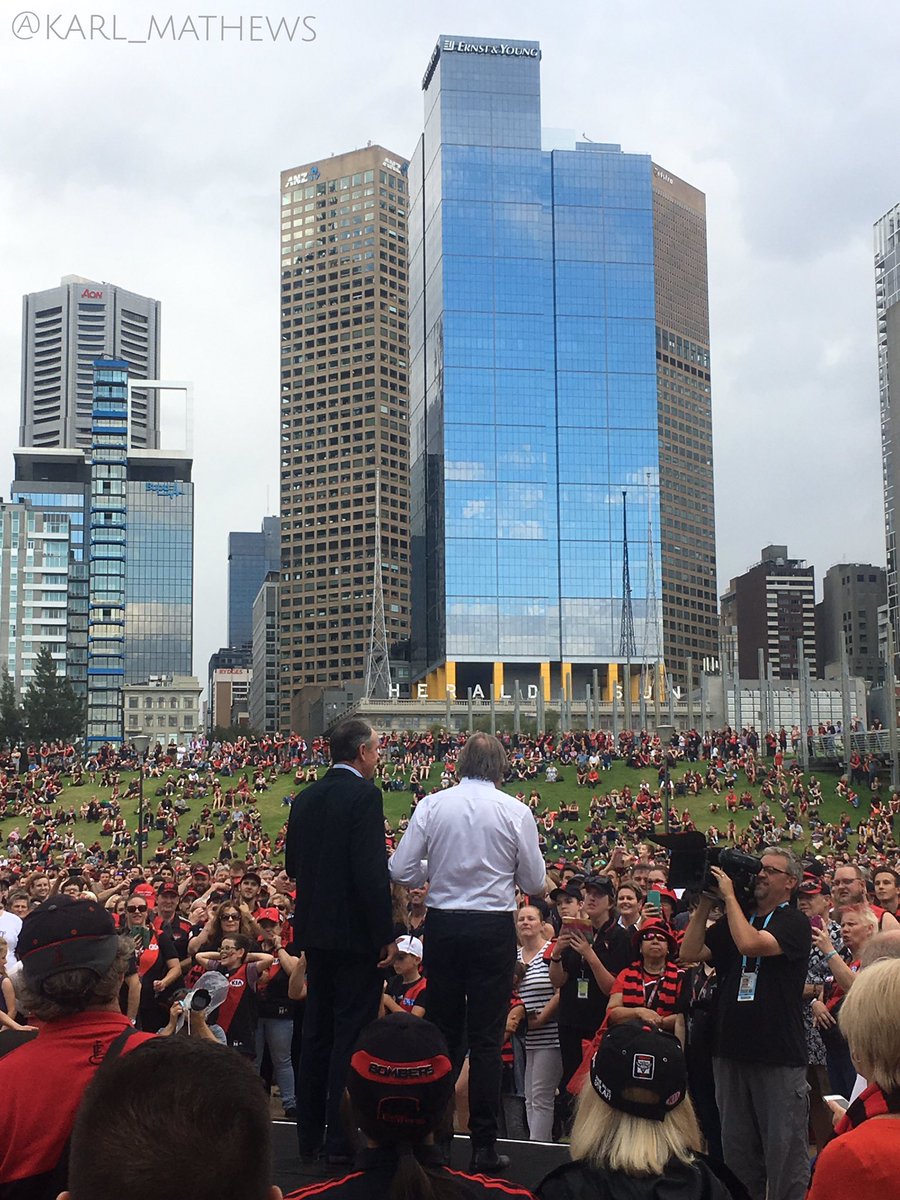 karl_mathews's tweet photo. @EssendonFC @Kevin_Sheedy &amp; #TerryDaniher speak to the #bomber faithful on the #ComebackMarch #Melbourne #DonTheSash https://t.co/zXwyRxMddV