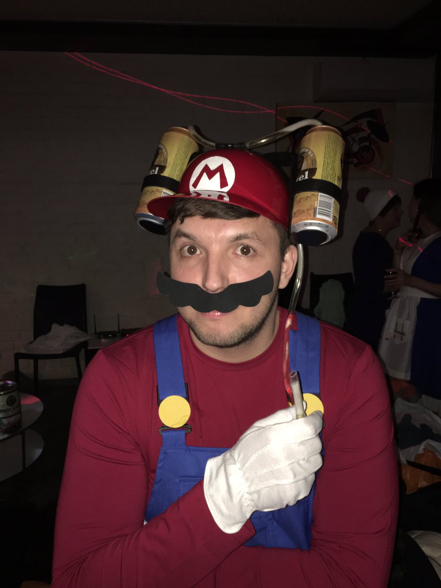 I'm with two Dutch, a pokemon and a drunk Mario. Crazy.