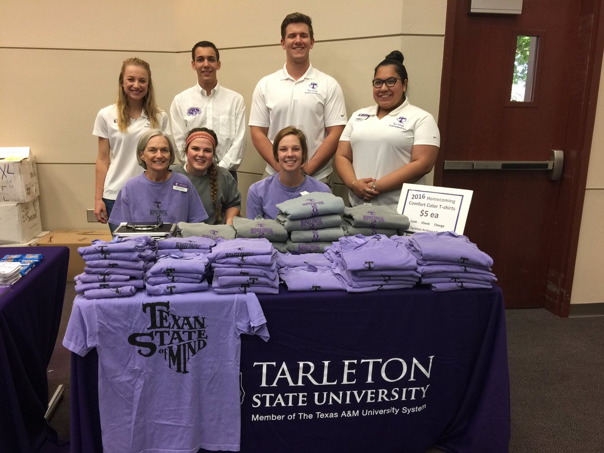 TSUambassadors's tweet photo. Come visit us at our Texan Tour booth! 2016 Homecoming shirts on sale! 💜 https://t.co/JlJR3QZwDV