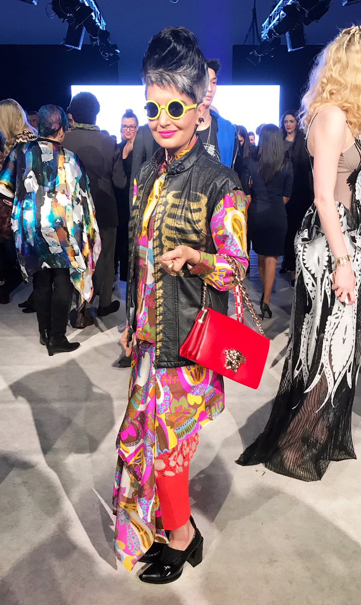 At @VanFashionWeek - #fashion, fun and creativity at its finest! Wearing <a href="/StevieCrowne/">Stevie Crowne</a> #versace and #lotho.