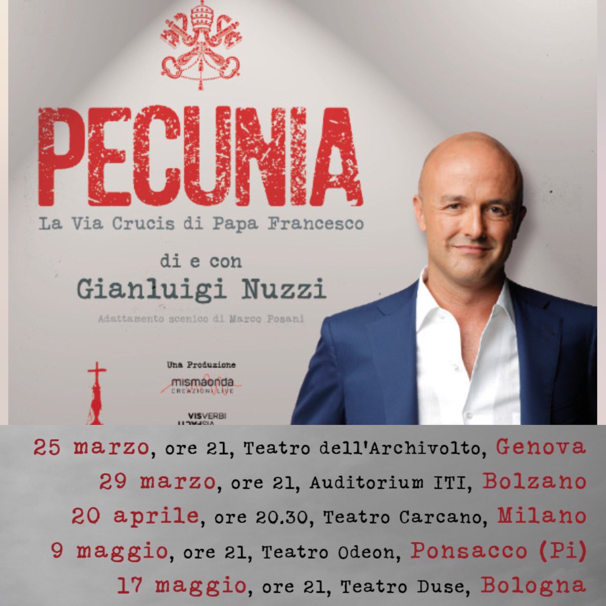 Sto partendo per Genova... stasera h.21 vi aspetto a teatro al @TArchivolto con il debutto di #Pecunia