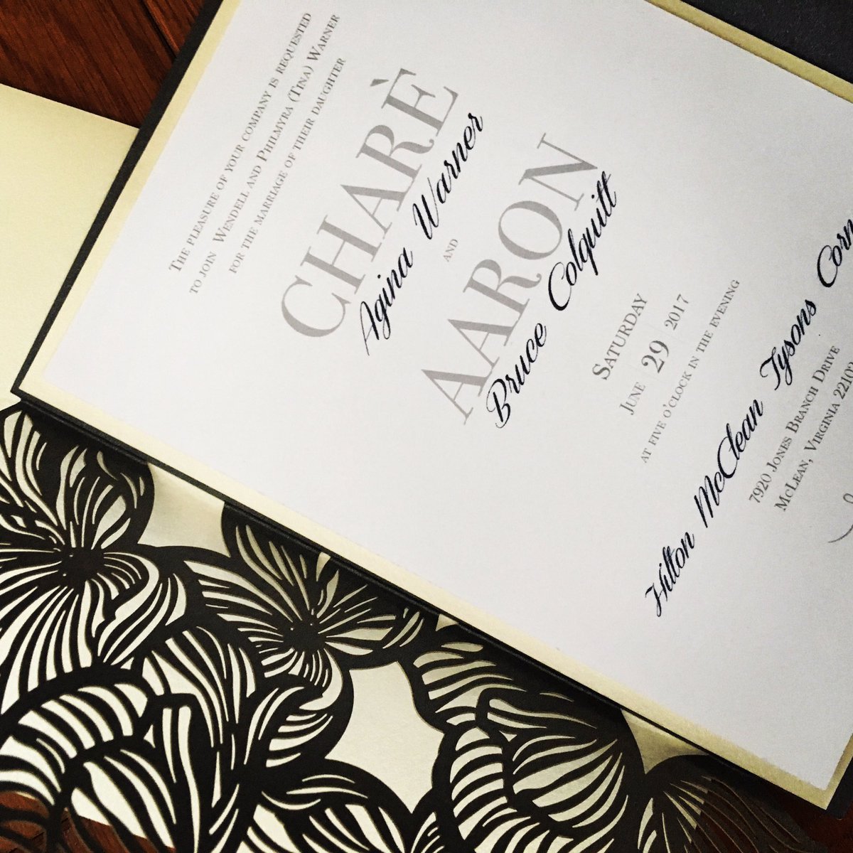 chrispdesignllc's tweet photo. Laser Cut Custom Wedding Invitations #chrispdesigns https://t.co/OfSjJNQPYW