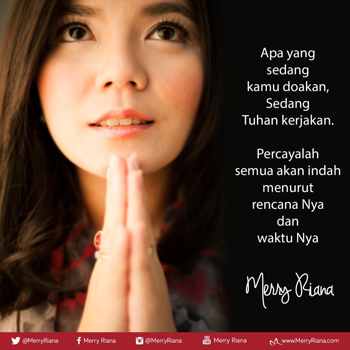 MerryRiana's tweet photo. Apa yang sedang kamu doakan,sedang TUHAN kerjakan.Percayalah semua akan indah menurut rencana Nya dan waktu Nya #MR https://t.co/6hd2cnc0Yb