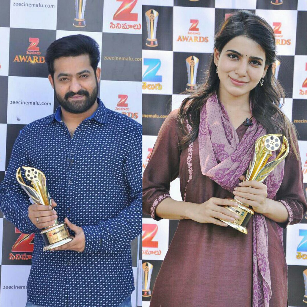 TollywoodTrends's tweet photo. Well deserved!!! #NTR wins #Kingofboxoffice award and #Samantha bags #Queenofboxoffice award at #ZeeCineAwards2017. #fb https://t.co/9nAyJYk1e2