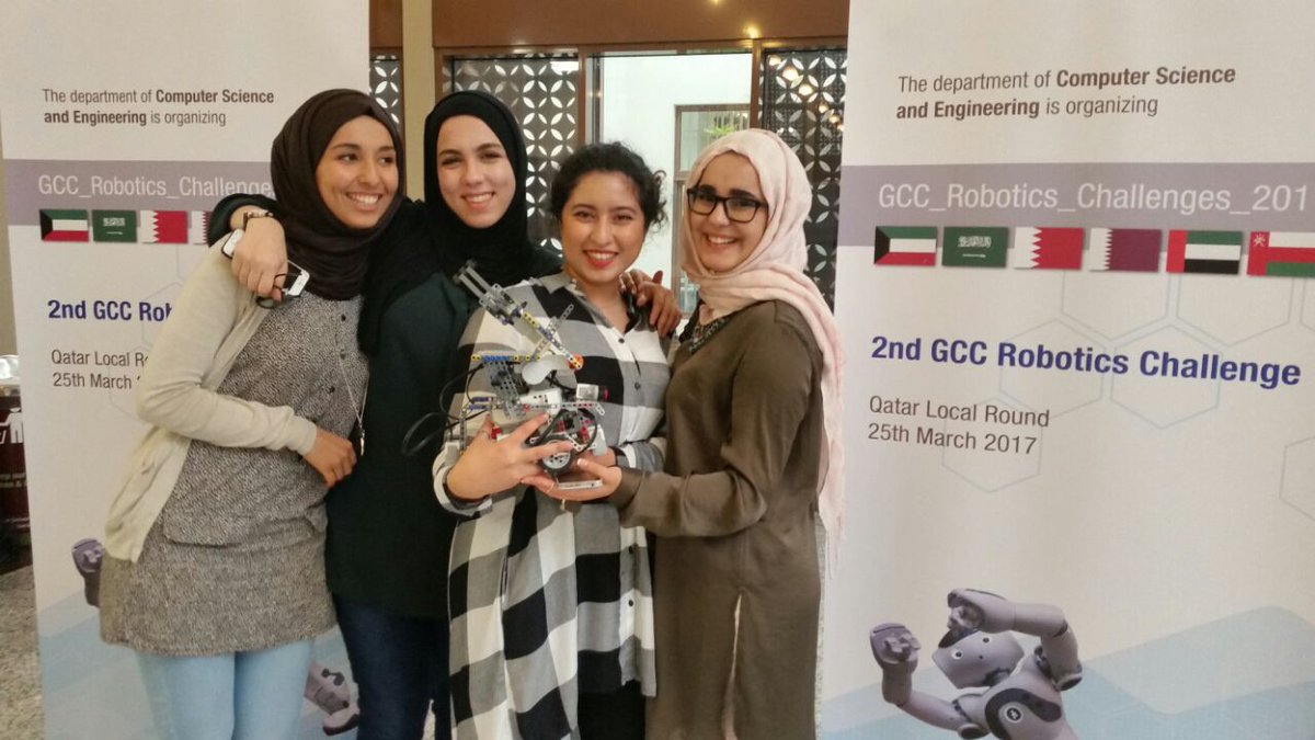 GCCRobo's tweet photo. Great teams! Thank you for this amazing event and all your efforts @Iet_Kuwait @qataruni @QatarUniversity #gccrobowinners #gccroboqatar https://t.co/bEqMcoQ4si