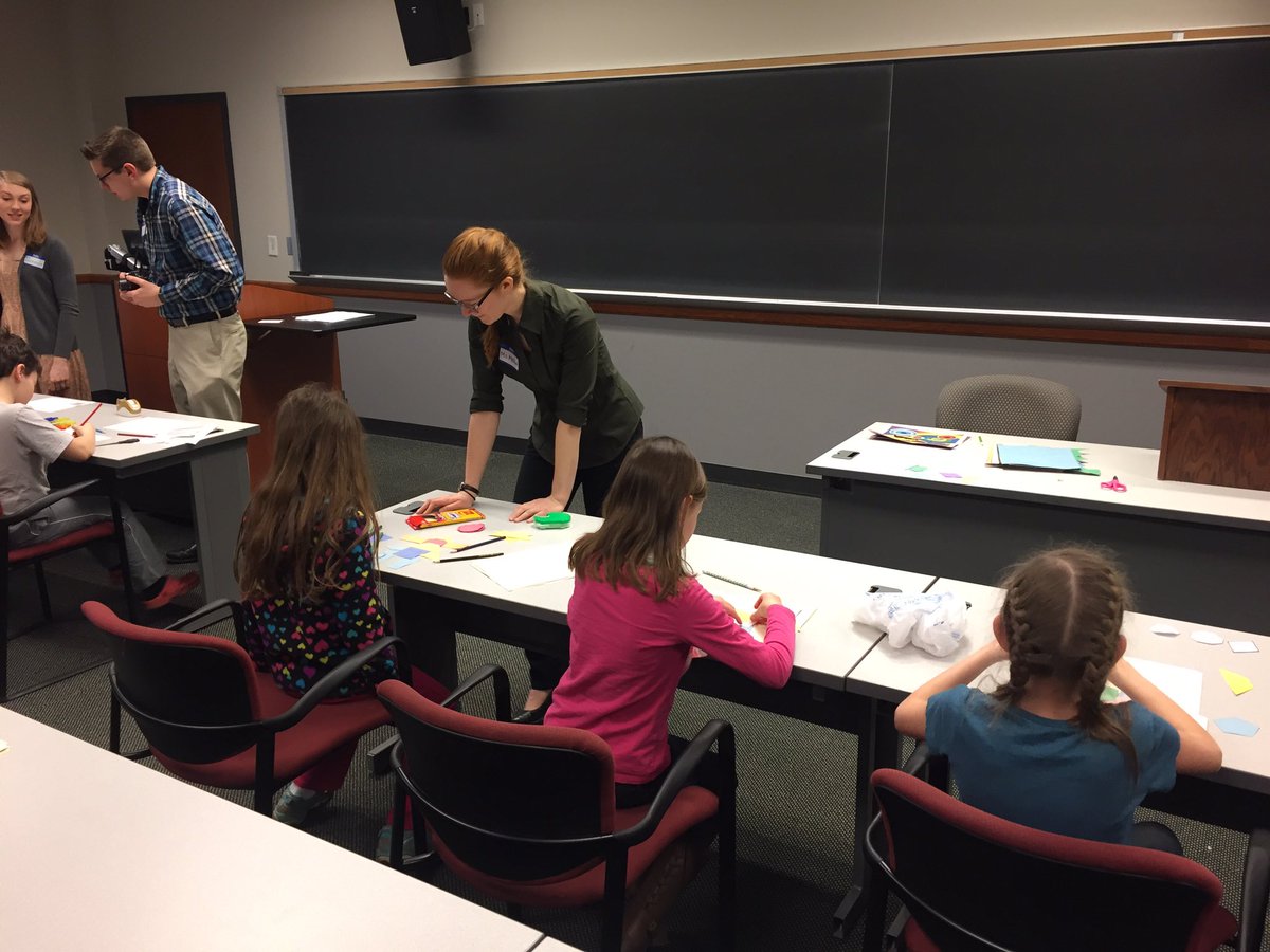 DrJMChapman's tweet photo. @AbigailMethod & @emma_hartshorn #gccedu #preT teaching #MathwithMonet during #MathBlast @GroveCtyCollege https://t.co/YaFSIgPYjh