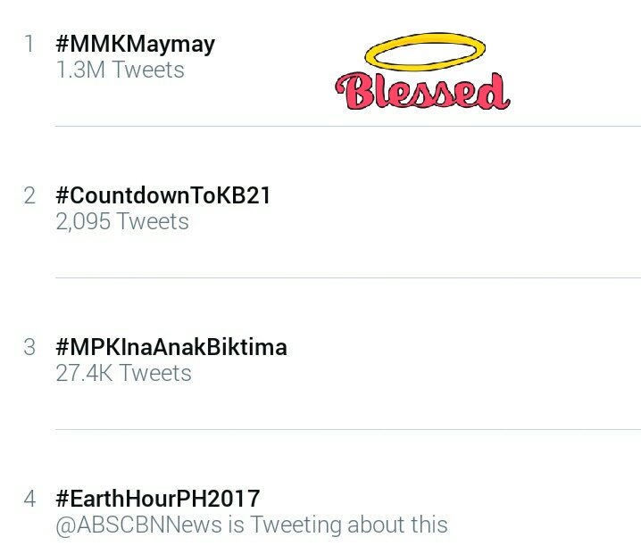 MayWardOfficial's tweet photo. #MMKMaymay is trending at TOP SPOT nationwide and 4th spot WORLDWIDE! Congratulations and thank you so much, @MMKOfficial! https://t.co/2JjXFcyfRv