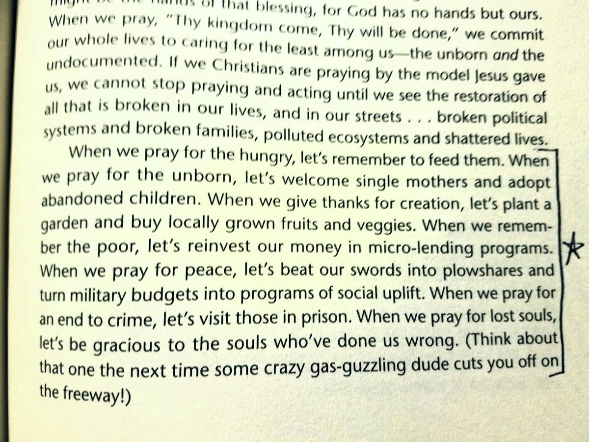 Prayer AND action! From 'Follow Me to Freedom' by Claiborne & Perkins.
