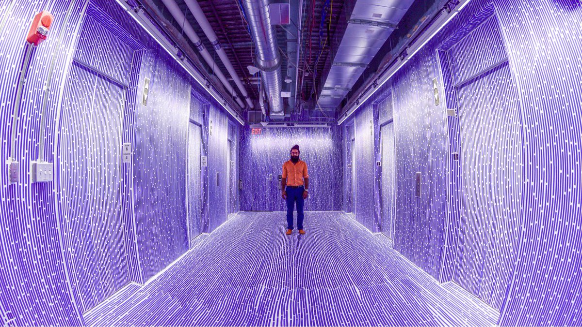 whichlight's tweet photo. Purple Lines of Varying Length in Columns on White (Dash Space) , 2017. On view at One Broadway in Cambridge, 8th floor. https://t.co/6wsQaxMPCS