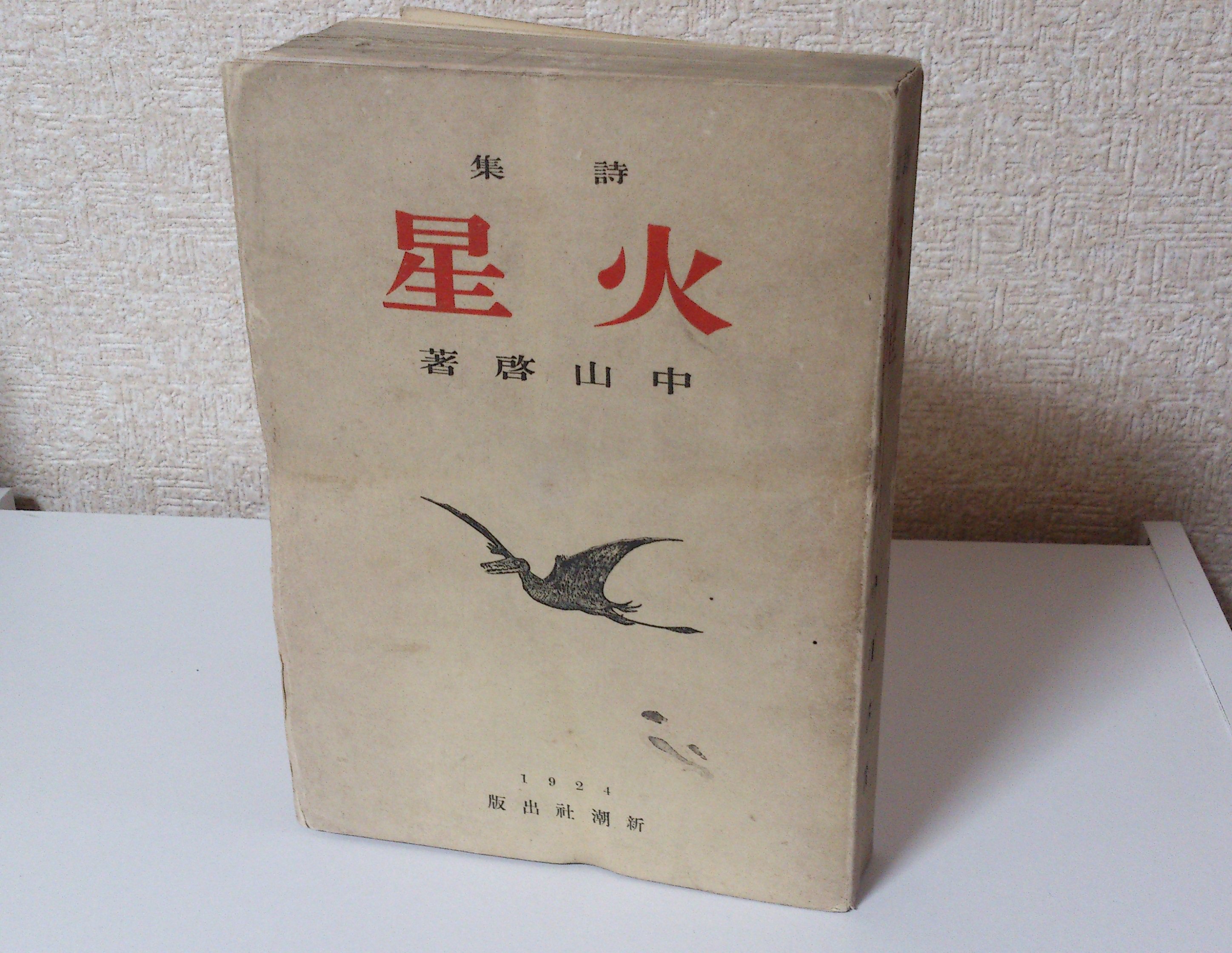 ナカネくん 古書収穫 中山啓 詩集 火星 大正13年 新潮社 戦前にsf詩を発表していた中山忠直 啓 名義 の詩集 入手 シンプルなデザインだけど翼竜の絵を添えた表紙がかっこいい 火星の人間が怪奇な飛行機にのつて この地球を侵略しにやつて