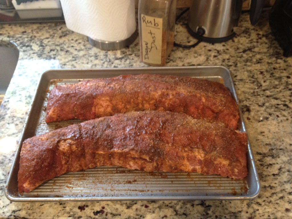 Ribs are rubbed and ready for the first BBQ of the Spring!