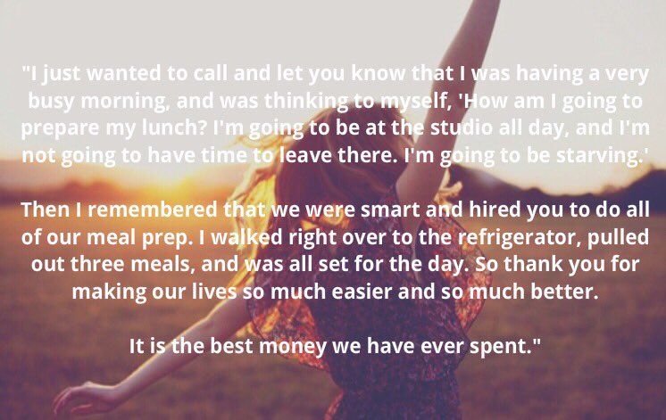 ChkboxConcierge's tweet photo. We got this lovely message from a client this morning &amp; can't think of a better way to start the #weekend! 💖😊💖 #lifehandled #mealprep https://t.co/p1oThbW91T