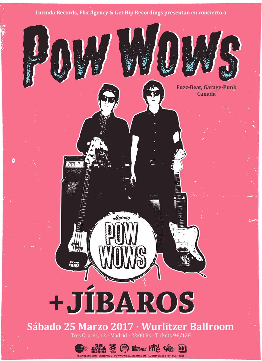 POW WOWS #garagepunk #Canada today in #Madrid <a href="/gethiprecords/">Get Hip Recordings</a> <a href="/FlixAgency/">Flix Agency</a> <a href="/Punknews/">Punknews</a> <a href="/HiVoRecords/">Hidden Volume</a> <a href="/eamonmcgrath/">Eamon McGrath</a> <a href="/WeArePowWows/">Pow Wows</a> #Spain