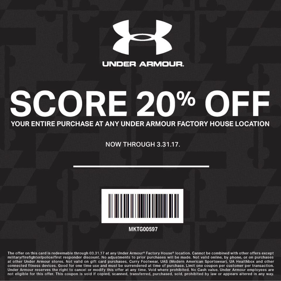 under armour factory house coupons