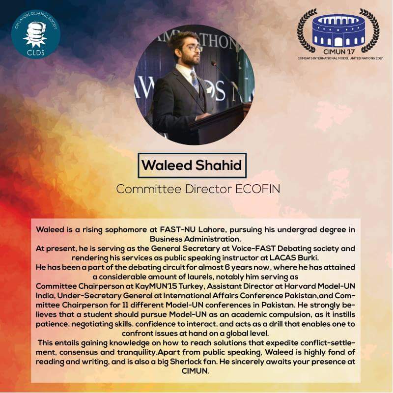 CIMUN_17's tweet photo. Introducing the proficient Committee Directors of ECOFIN,
Muhammad Sherdil &amp; Waleed Shahid

#CIMUN17 #PrudencePersonified https://t.co/AmM9lsfJFj