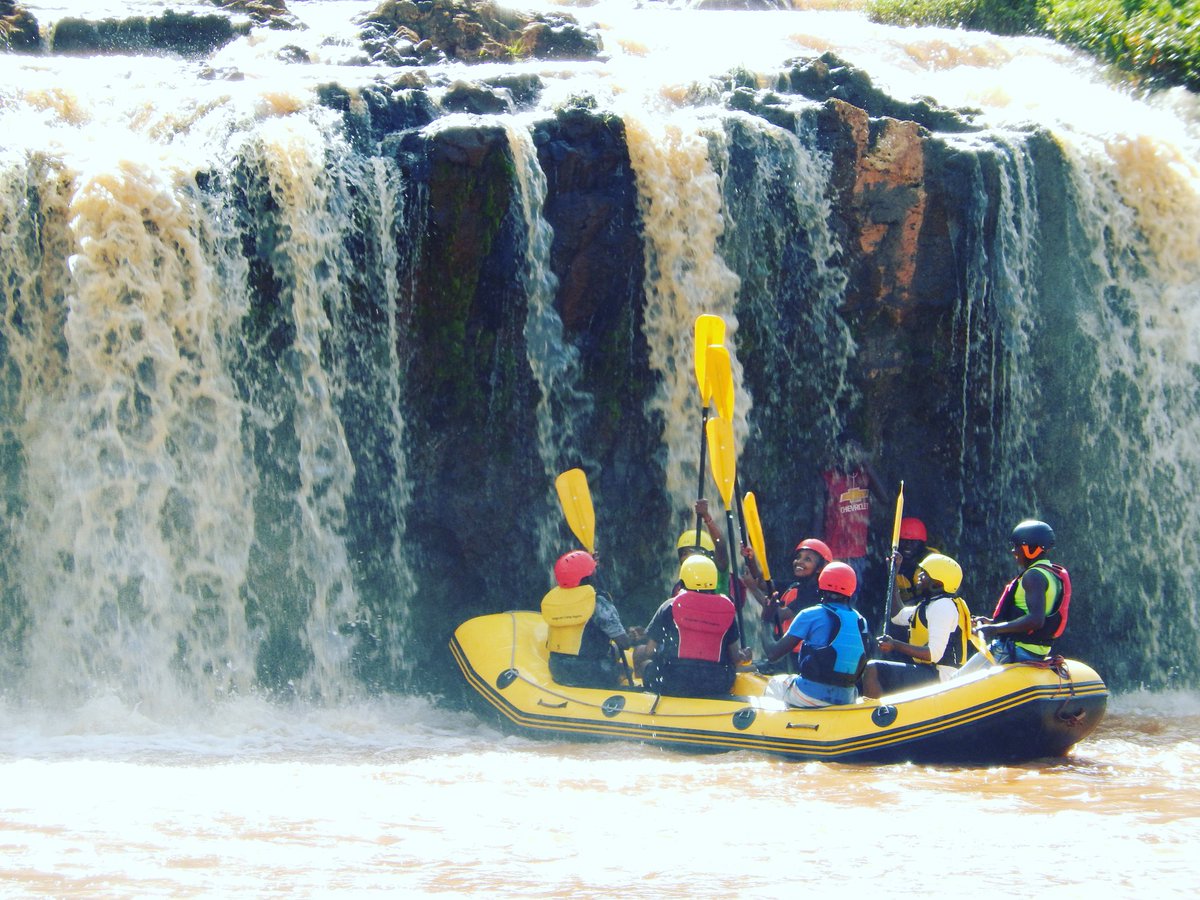 Water rafting at Jangwani Camp Sagana. #rafting #thrillingfun #adventure #travelwith @Stejos_Tours