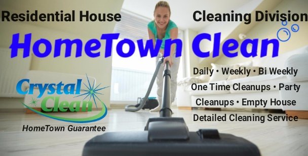 At HomeTown we love to clean! A happy team will clean better. The philosophy has become a standard​! HomeTownClean.com $100 OFF!