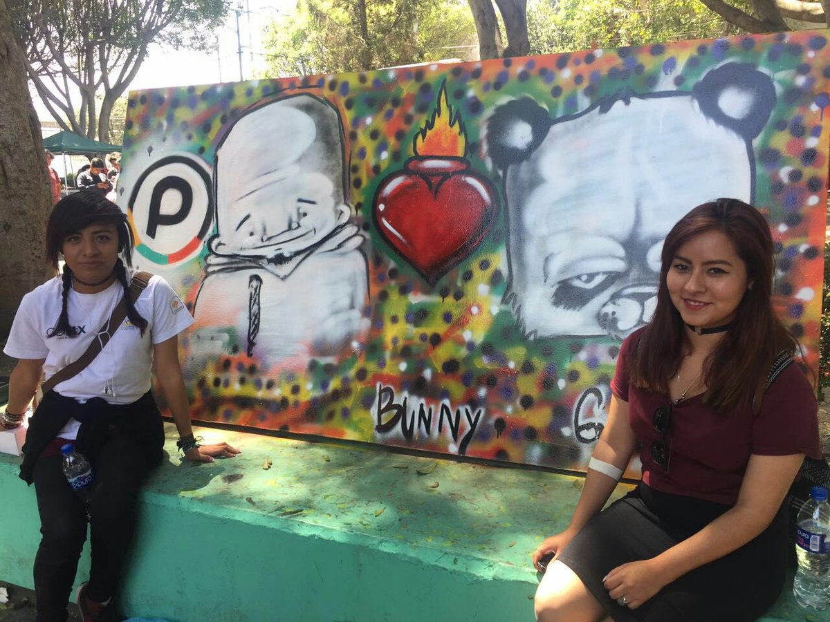 KarenQuirogaA's tweet photo. Grafiti que lució en la "Jornada por la Seguridad y No Violencia" fue realizado por Abigail de FES Zaragoza y Brenda de Colbach 3. #CasaLATA https://t.co/aSmmpUai11
