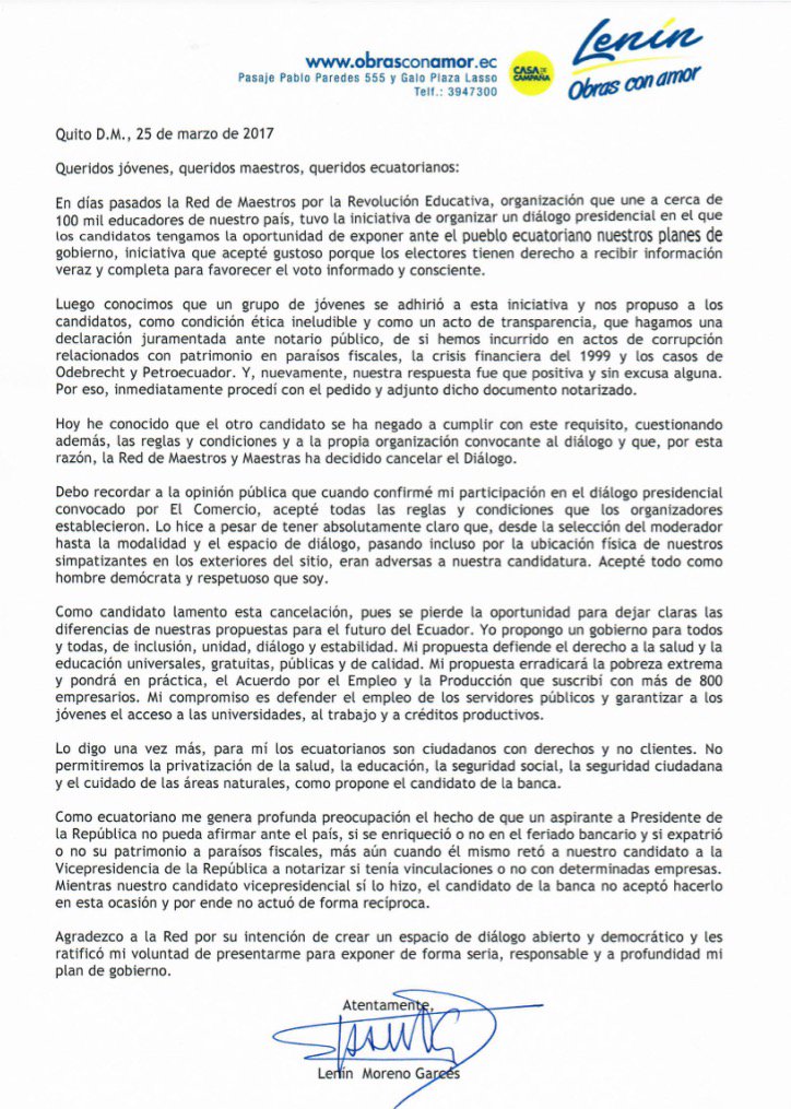 Lenin's tweet photo. Como me compromet�� ante maestros y jóvenes, he notarizado lo solicitado. Adjunto carta y documentos. Abrazos y siempre dispuesto SIN EXCUSAS https://t.co/zm7MfnlQ2K