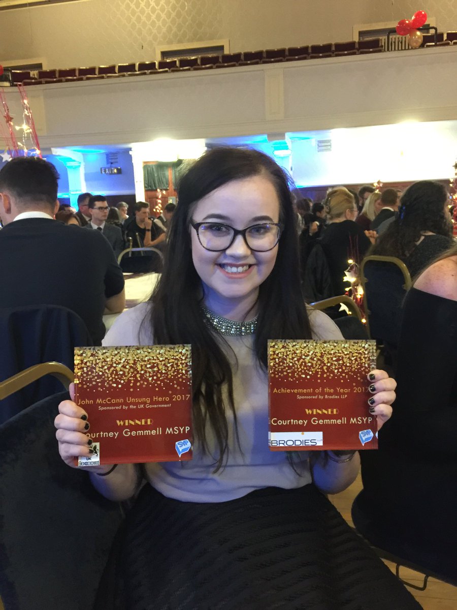 NAYouthServices's tweet photo. She is on fire... 2 awards under her belt. Our #SYPAwards17 winner unsung hero @Courtney_MSYP. Well done! @North_Ayrshire https://t.co/53zNGPsL2d