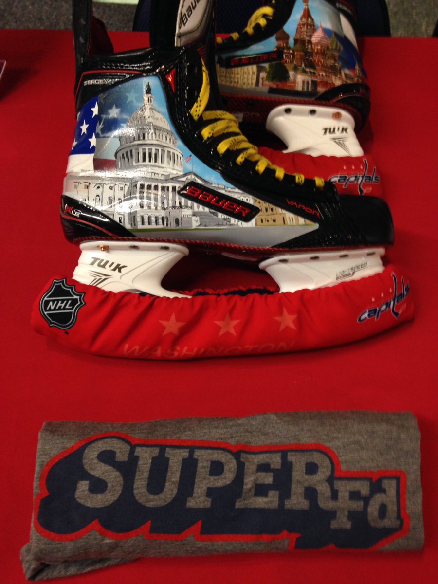 mysuperfd's tweet photo. Hey, @Capitals fans! Bid on @ovi8's skates at the @MSEFndn table & get your #CapsCookbook! Book sales benefit @dcck! Sec 104 & 431/32. https://t.co/OMtW4JPyAv
