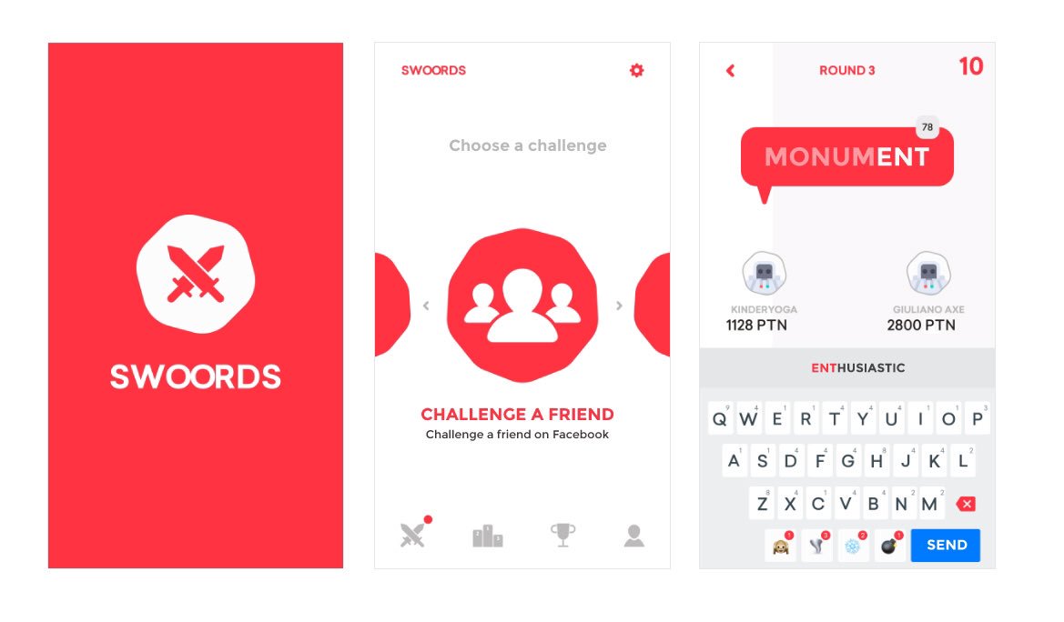 SwoordsApp's tweet photo. A new competitive #wordgame using the connections between final letters! #screenshotsaturday #indiegame #gamedev #indiedev https://t.co/QCRSraf2o8