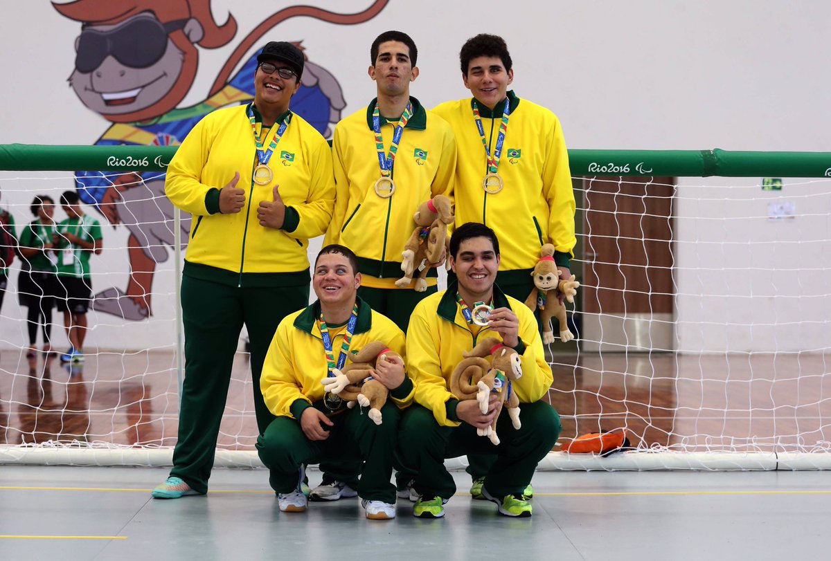 2017saopaulo's tweet photo. Parapan Youth Games: Brazil takes gold in men’s goalball: https://t.co/RiMO8B1WYL https://t.co/IuQXyrEr28
