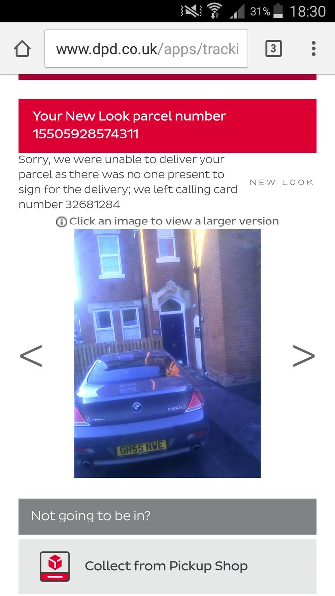 ThomDewhurst199's tweet photo. @DPD_UK Waited in all day for my parcel and then saw this. I left a note on our postbox telling them to come round the back. No calling card https://t.co/0hsvvu8jI6