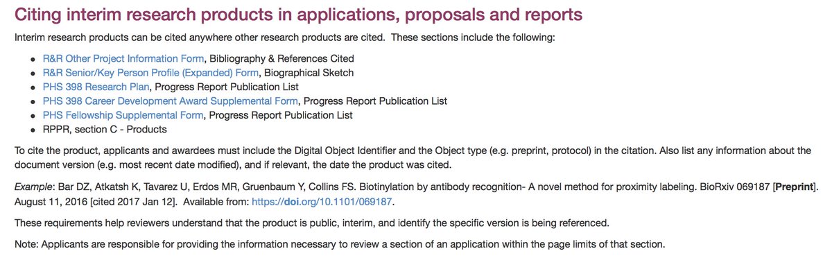 jschneider's tweet image. NIH now encourages preprints! grants.nih.gov/grants/guide/n… "Interim research products can be cited anywhere other research products are cited."