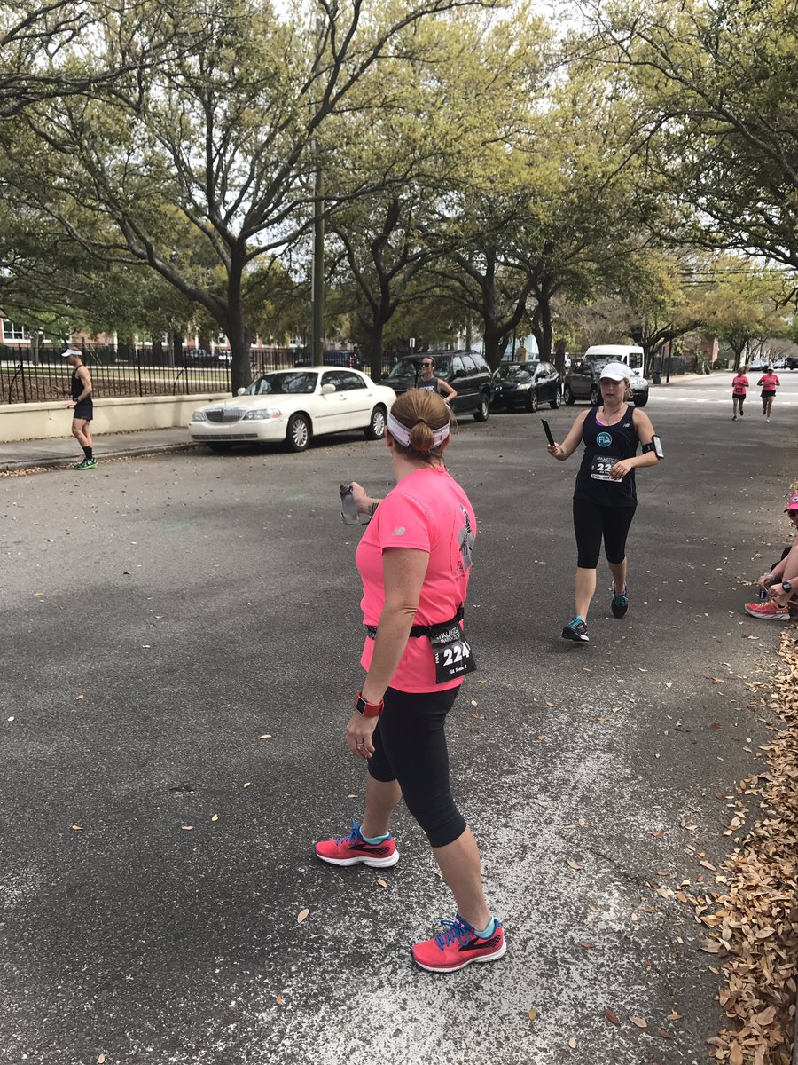 KatieVarin's tweet photo. @FiACharleston Team 2- Last handoff. 4 more miles until #fiap70 is in the books. #whatthefiawerewethinking https://t.co/BxpZnUevSz