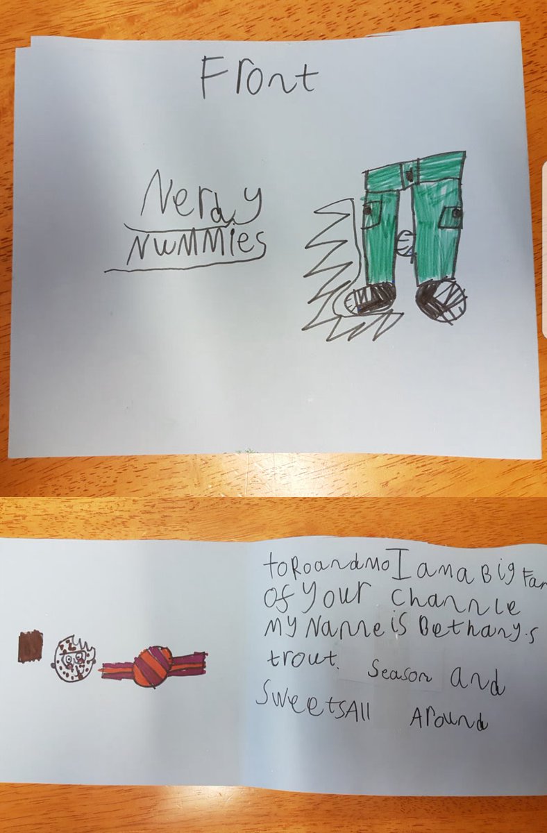 denacyl's tweet photo. @RosannaPansino card from my 6 year old daughter Bethany, your biggest UK fan! #troutseason #sweetsallaround https://t.co/D9Qd3stVts