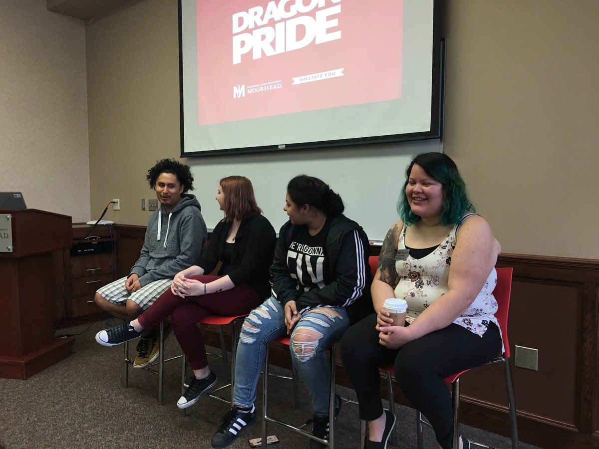 RonnyMSUM's tweet photo. Student panelists talk about life at @MSUMoorhead to @CollPossibleMN juniors. We're #firedup to have them here! https://t.co/OsBSKAGLXl
