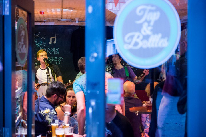 SouthportFest's tweet photo. The lively @TwoBlankPages are back for 2017 at @TapandBottles #livemusic #southportfest https://t.co/o4AScdyUKr