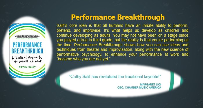 JAM_0710's tweet photo. #PerformanceBreakthrough A Radical Approach to #Success at Work
, @CathySalit presents revolutionary approach to #learning &amp; growing https://t.co/C3gPzjvVmm