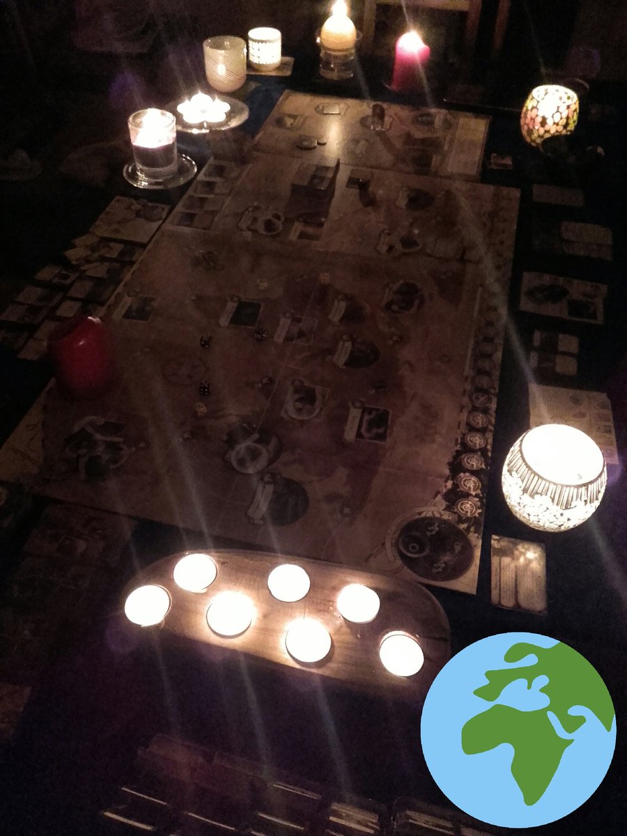 g_keyte's tweet photo. Boardgames by candlelight #makeclimatematter https://t.co/H4udNwJk6A