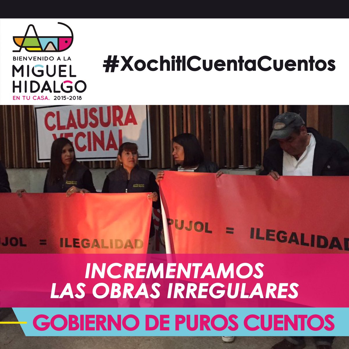 SinResultadosMH's tweet photo. En la @delegacionMH incrementamos las obras ilegales #XochitlCuentaCuentos https://t.co/JEkiN9VeVd