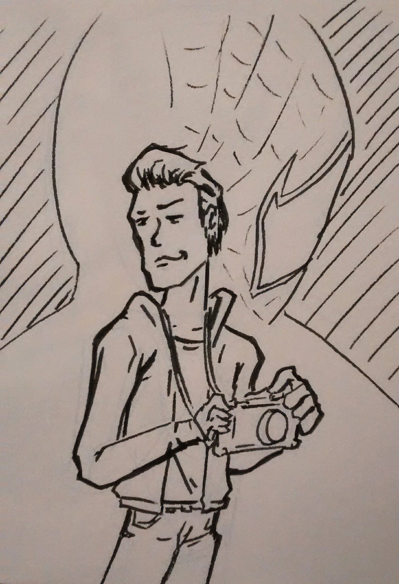 daily_doodling's tweet photo. Peter Parker and his trusty #camera https://t.co/aEWdSmAQCl