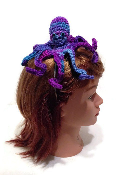 #Purple #Octopus #Headband #Amigurumi by AddSomeStitches etsy.me/1Wpgyix #EpicOnEtsy #Costume #Cosplay